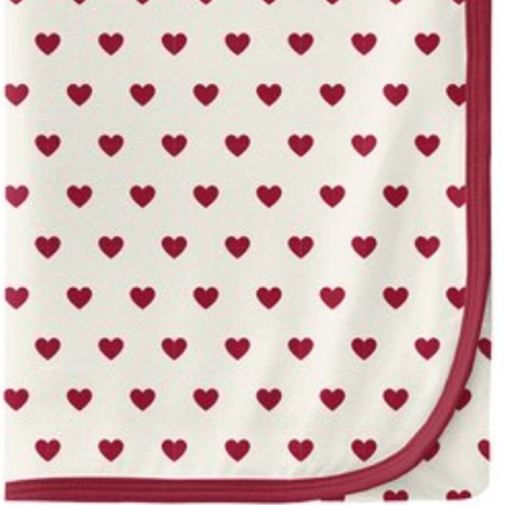 Kickee Pants Swaddling Blanket in Natural Hearts